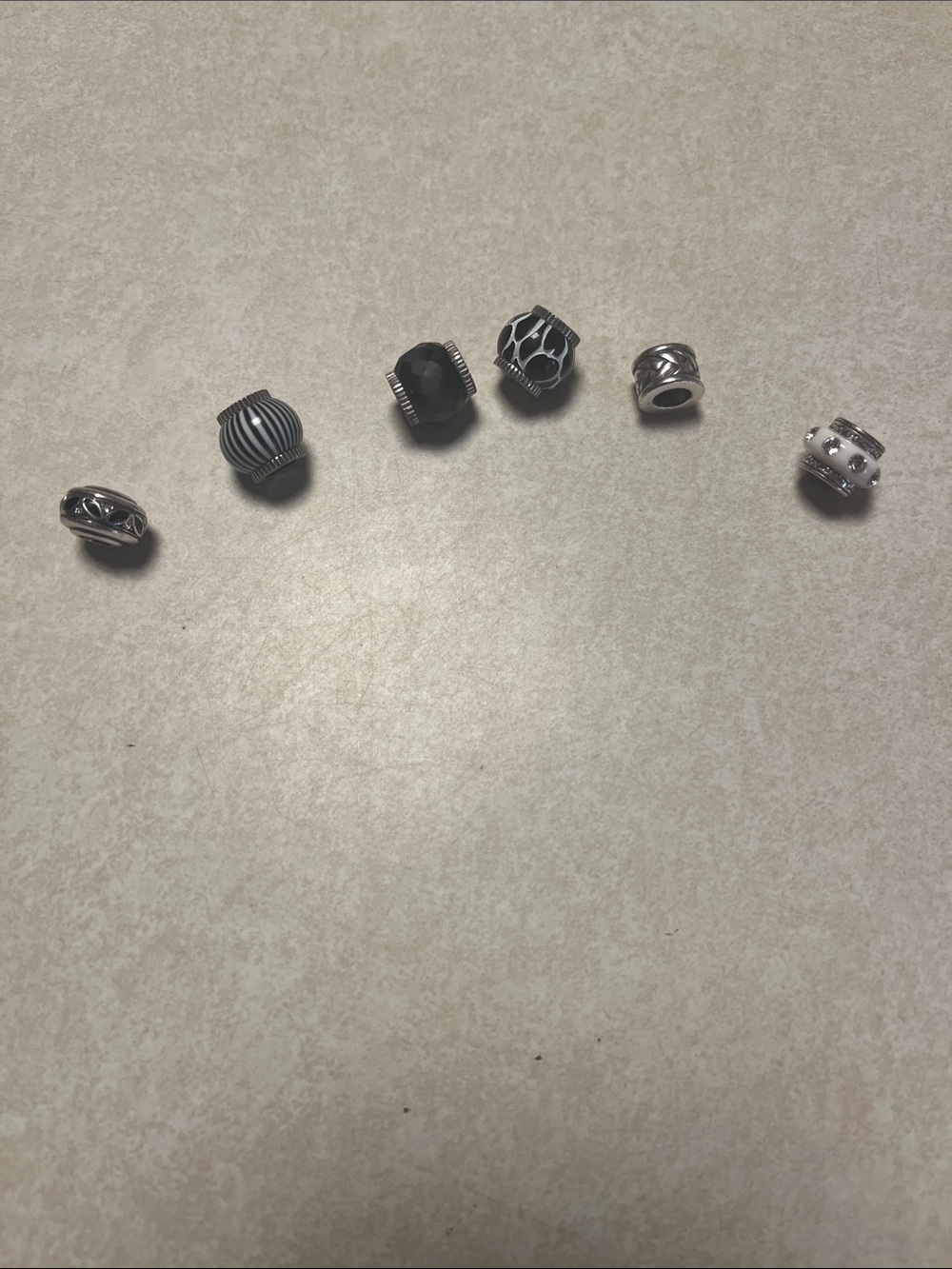 Brighton Silver and Black Mixed Charm Beads